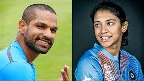 BCCI recommends Shikhar Dhawan, Smriti Mandhana for Arjuna Award BCCI recommends Shikhar Dhawan, Smriti Mandhana for Arjuna Award