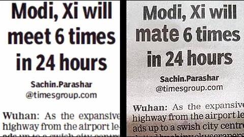 TOI's viral "Modi, Xi will mate 6-times" headline is fake TOI's viral "Modi, Xi will mate 6-times" headline is fake