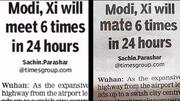 TOI's viral "Modi, Xi will mate 6-times" headline is fake