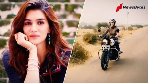 Kriti Sanon enjoys bike ride on sets of 'Bachchan Pandey' Kriti Sanon enjoys bike ride on sets of 'Bachchan Pandey'
