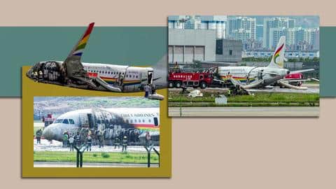 Tibet Airlines' plane in China skids off runway, catches fire Tibet Airlines' plane in China skids off runway, catches fire