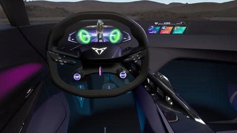 The car gets a 'progressive gamifying steering wheel'