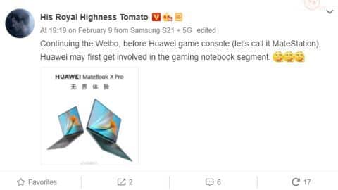 Weibo leak claims Huawei could launch gaming laptops and console Weibo leak claims Huawei could launch gaming laptops and console