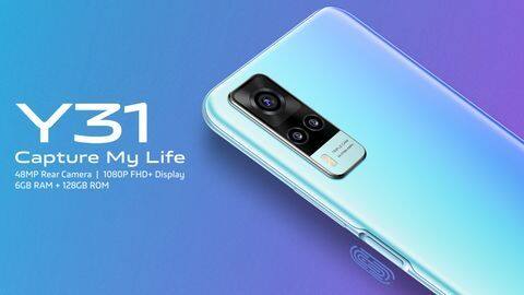 Vivo Y31, with triple rear cameras, launched at Rs. 16,500 Vivo Y31, with triple rear cameras, launched at Rs. 16,500