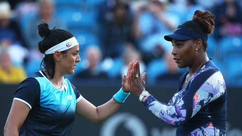 Eastbourne International: Serena Williams wins women's doubles match Eastbourne International: Serena Williams wins women's doubles match