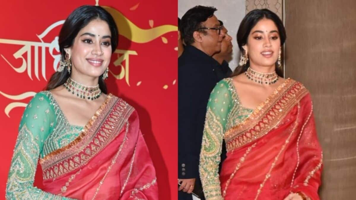 Janhvi Kapoor's ₹1.15 lakh red organza saree look goes viral