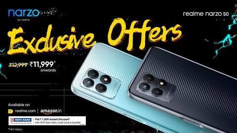 Realme Narzo 50's sale in India starts today at 12pm Realme Narzo 50's sale in India starts today at 12pm