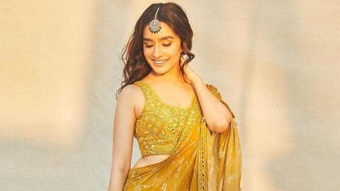 Crop-top 'lehenga' and saree gowns are great options for 'Mehendi'