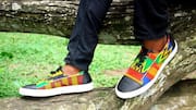 Want stylish footwear? Try kente sneakers