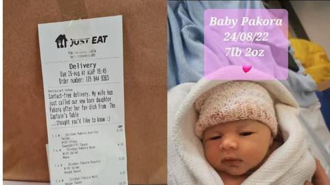 Hilarious! UK couple names their baby 'Pakora'; internet in splits Hilarious! UK couple names their baby 'Pakora'; internet in splits