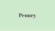 Word of the Day: Penury