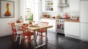 Create a unique dining space with eclectic chairs 