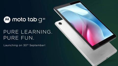 Moto Tab G20 to debut in India on September 30 Moto Tab G20 to debut in India on September 30