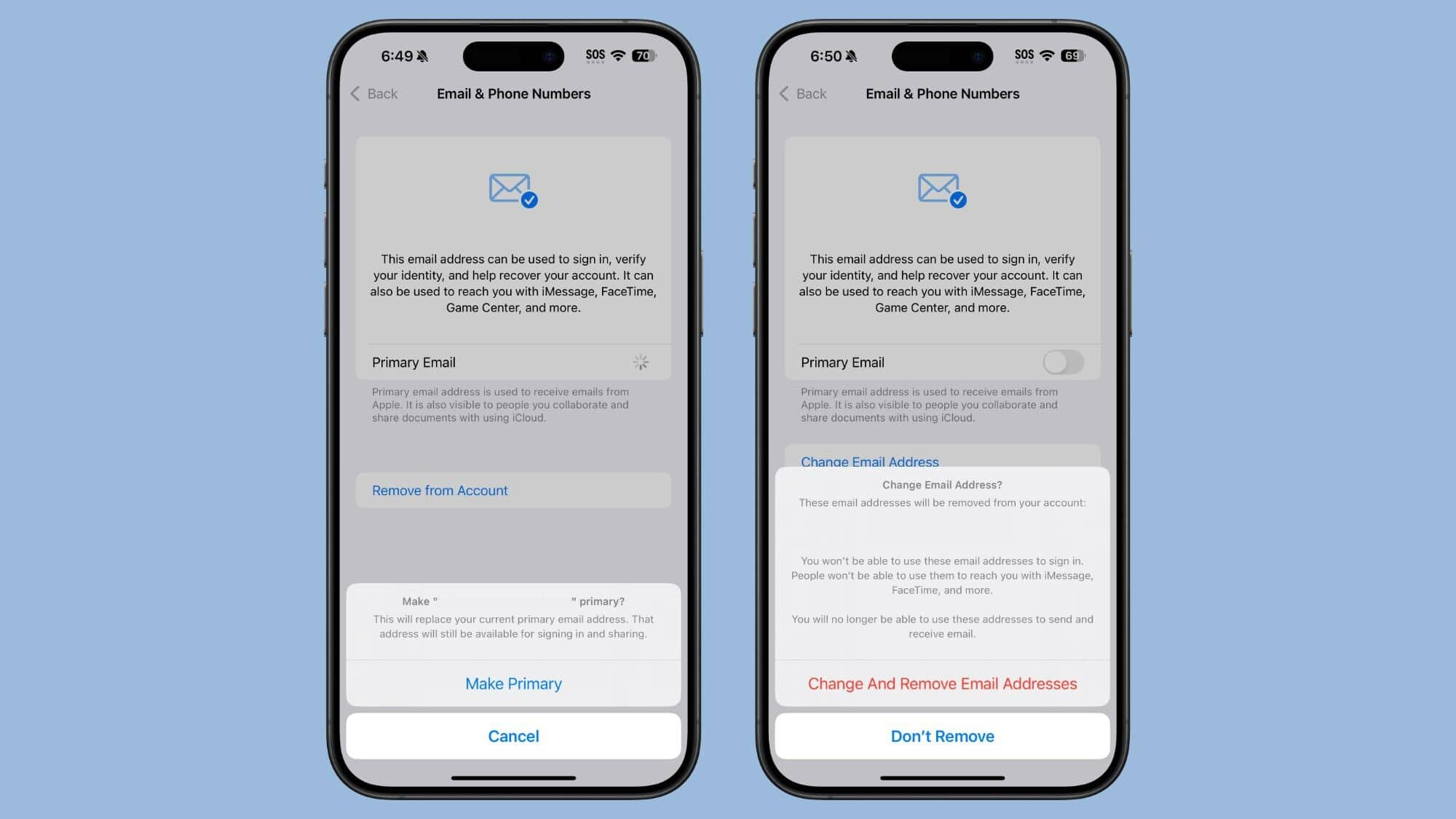 iOS 18.1 update allows users to change primary email address