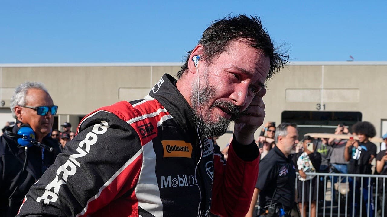 Keanu Reeves spins out of track during professional racing debut