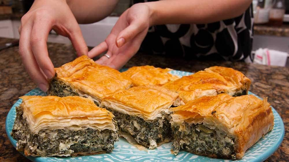 Guests coming over? Serve Greek spanakopita with vegan feta