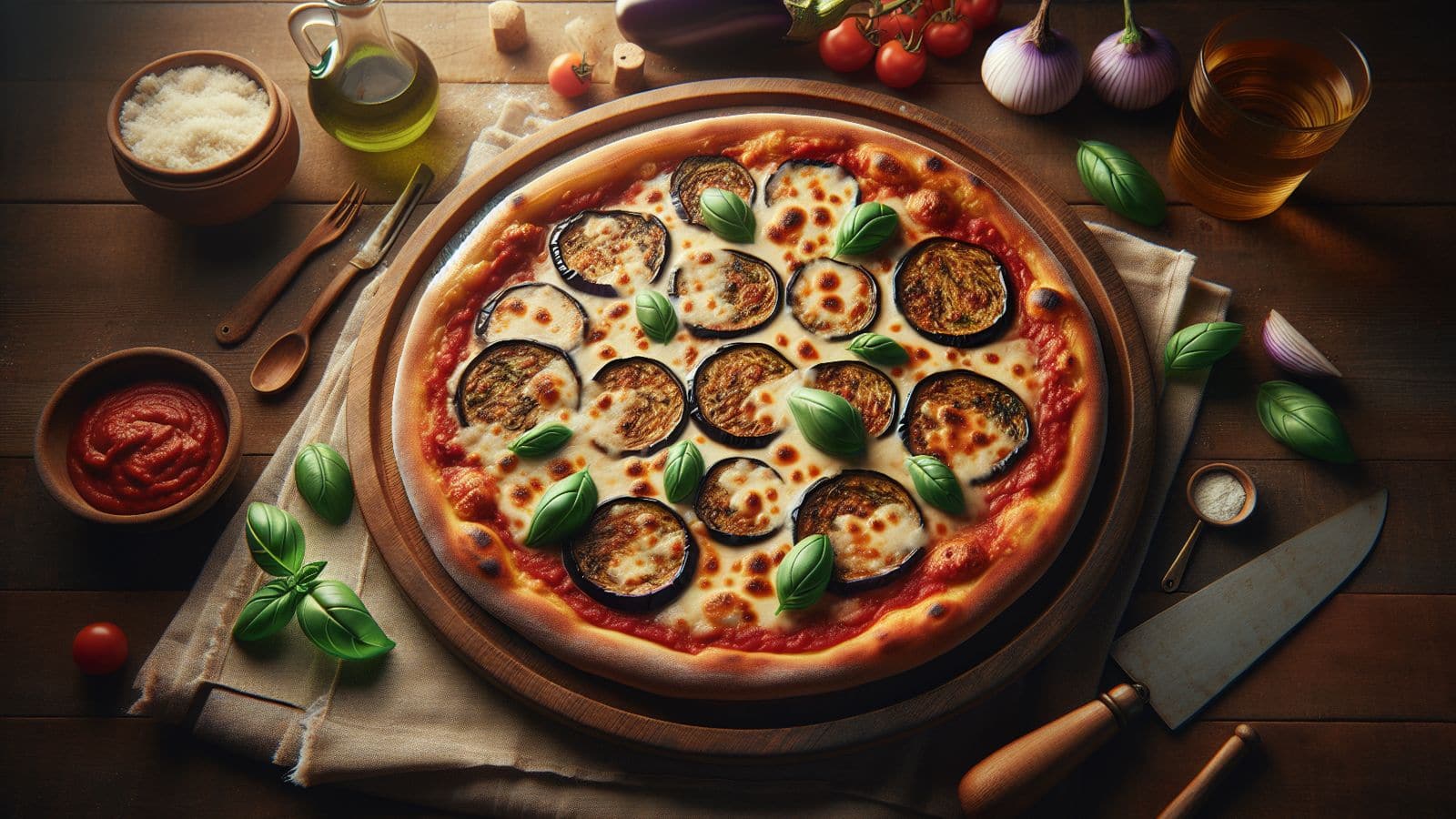 Make this enchanting eggplant Parmesan pizza magic