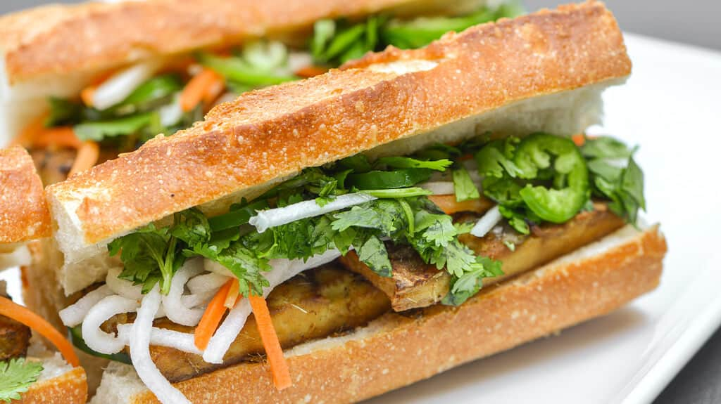 Check out this Vietnamese lemongrass tofu banh mi recipe