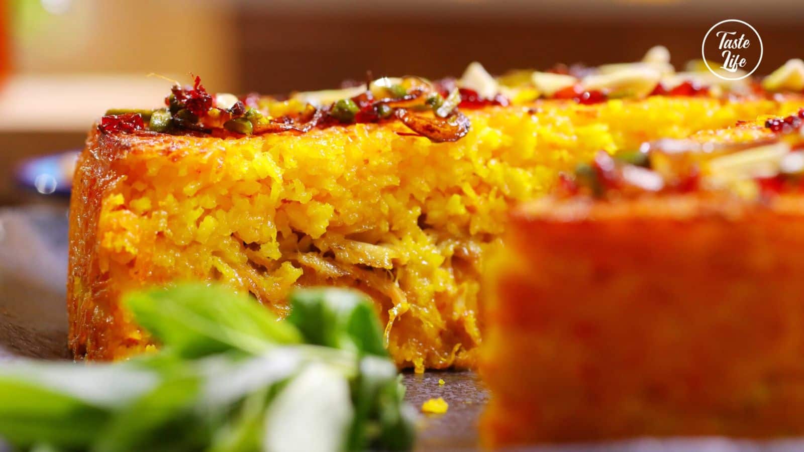 Decadent Persian saffron rice cake recipe