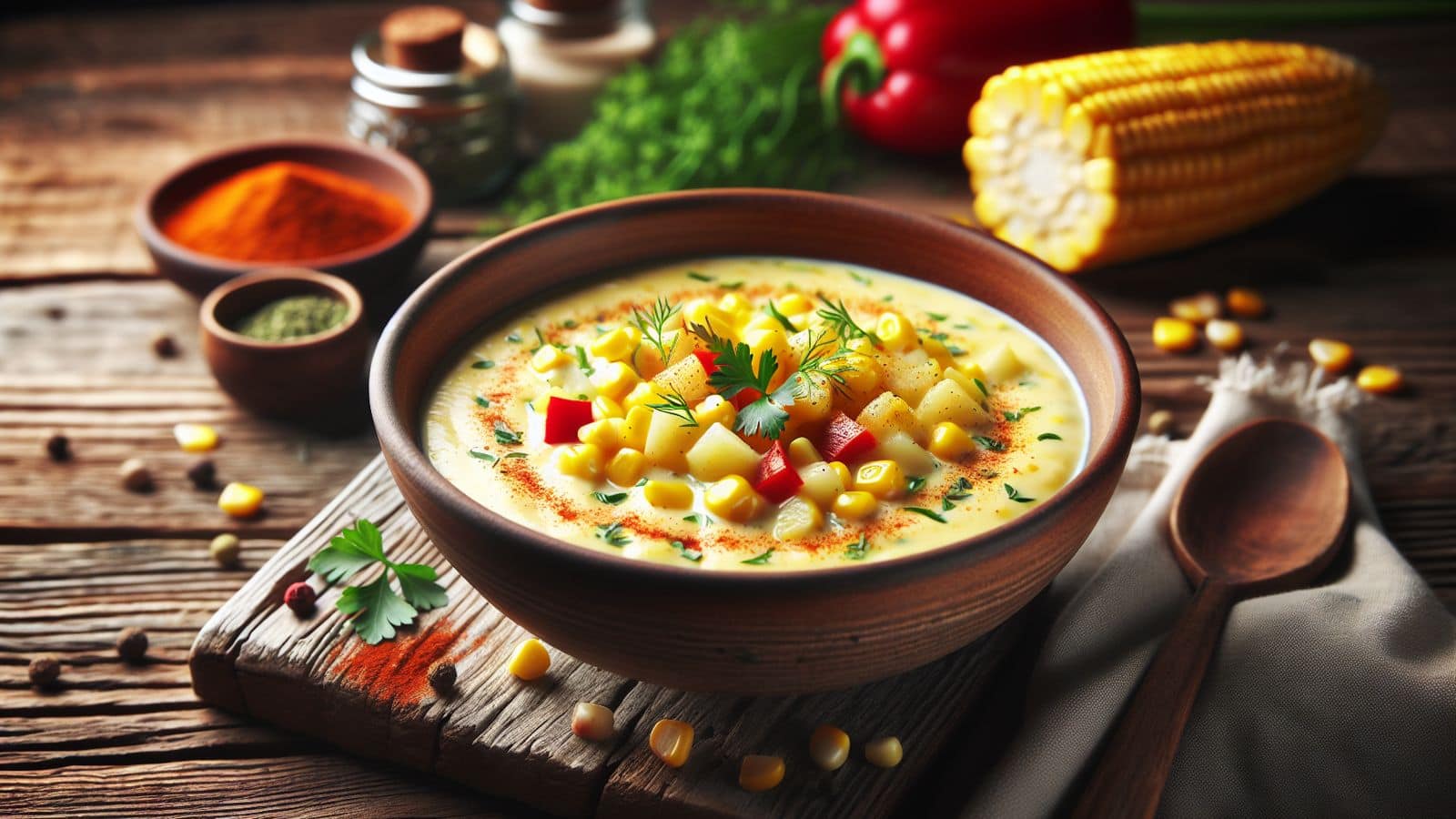 It's recipe time! Cook creamy corn chowder at home