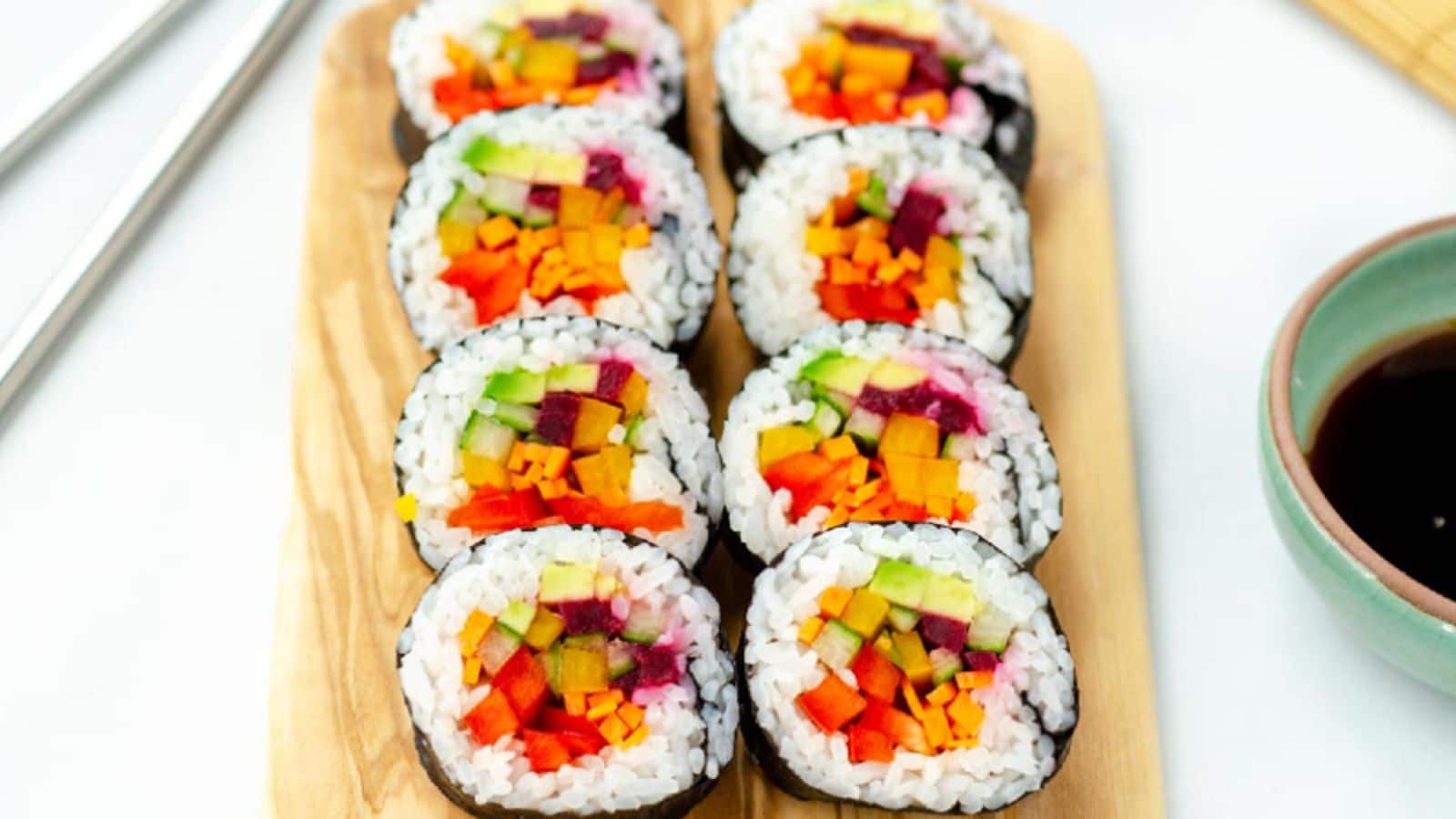 Prepare this rainbow veggie sushi: A step-by-step recipe