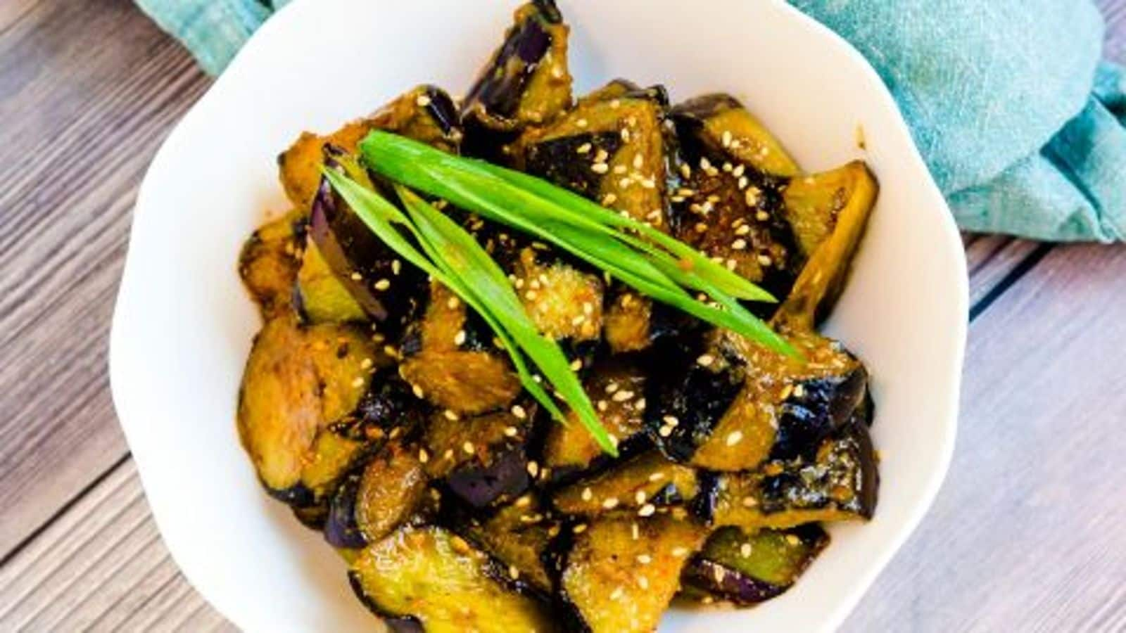 Impress your guests with this Japanese miso eggplant stir-fry recipe