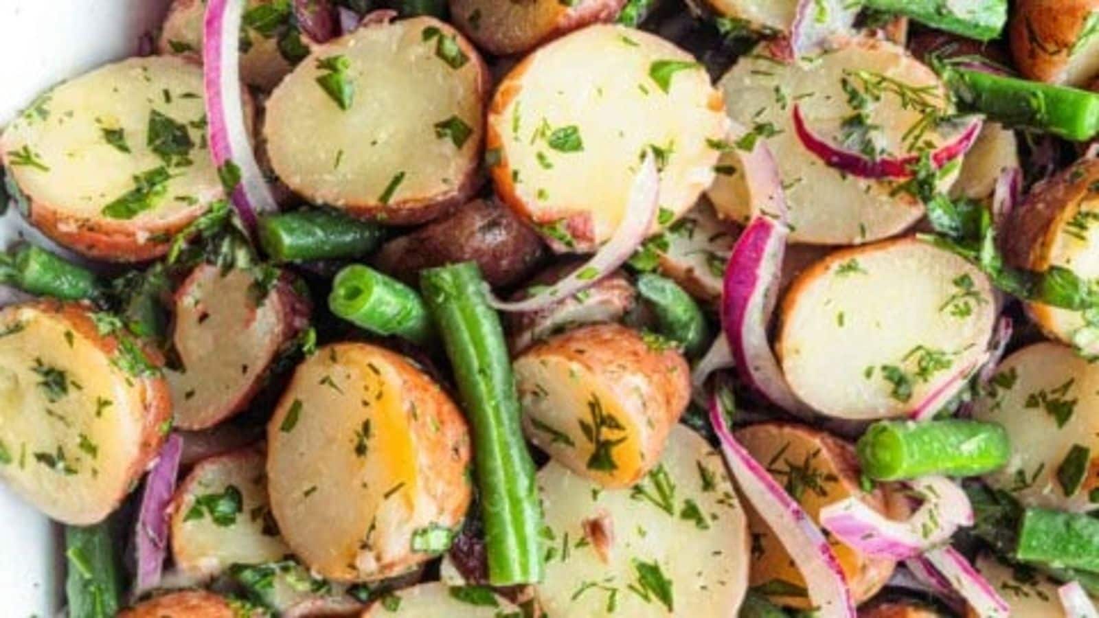 Cook this appetizing German potato salad for a flavorsome day