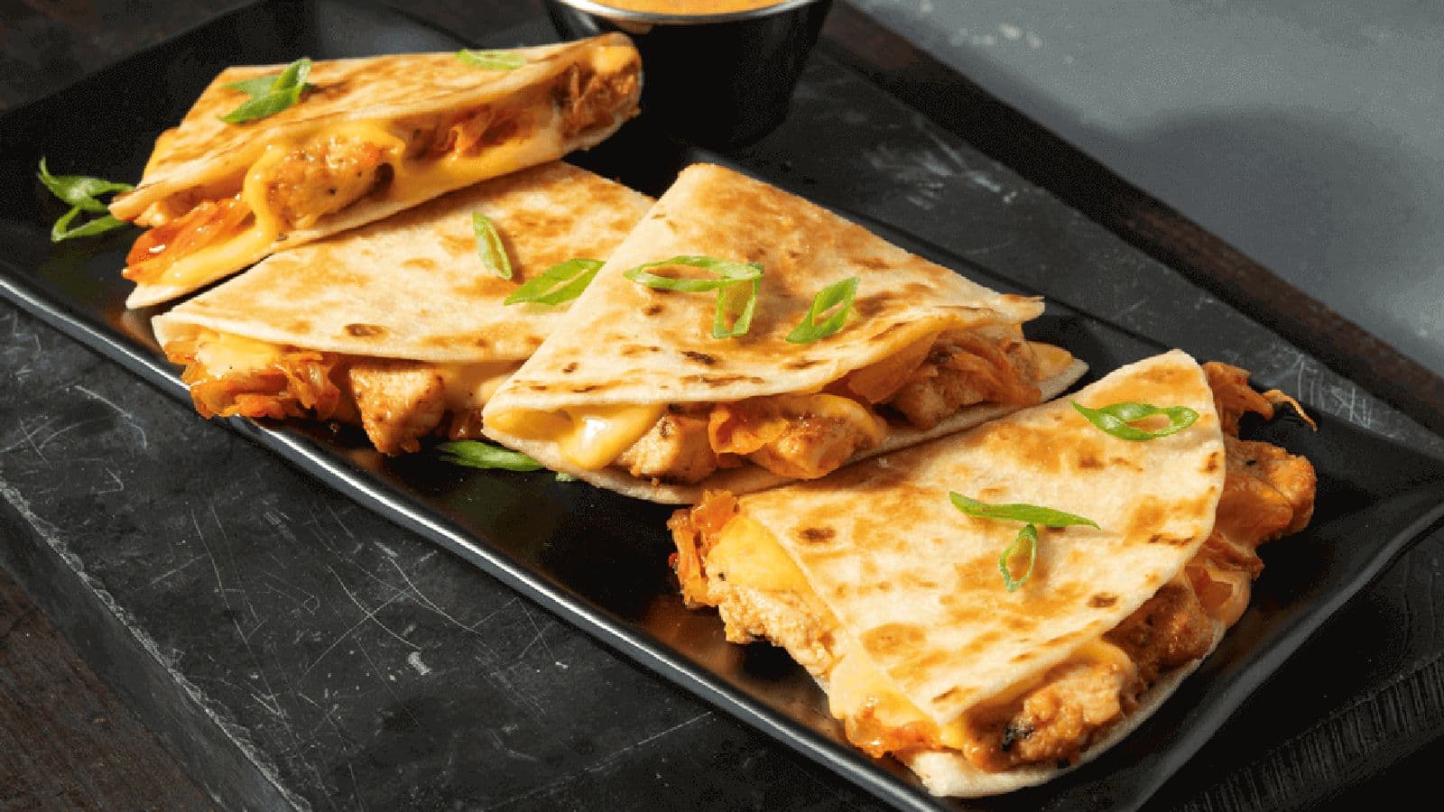 Impress your guests with this fusion kimchi quesadilla recipe