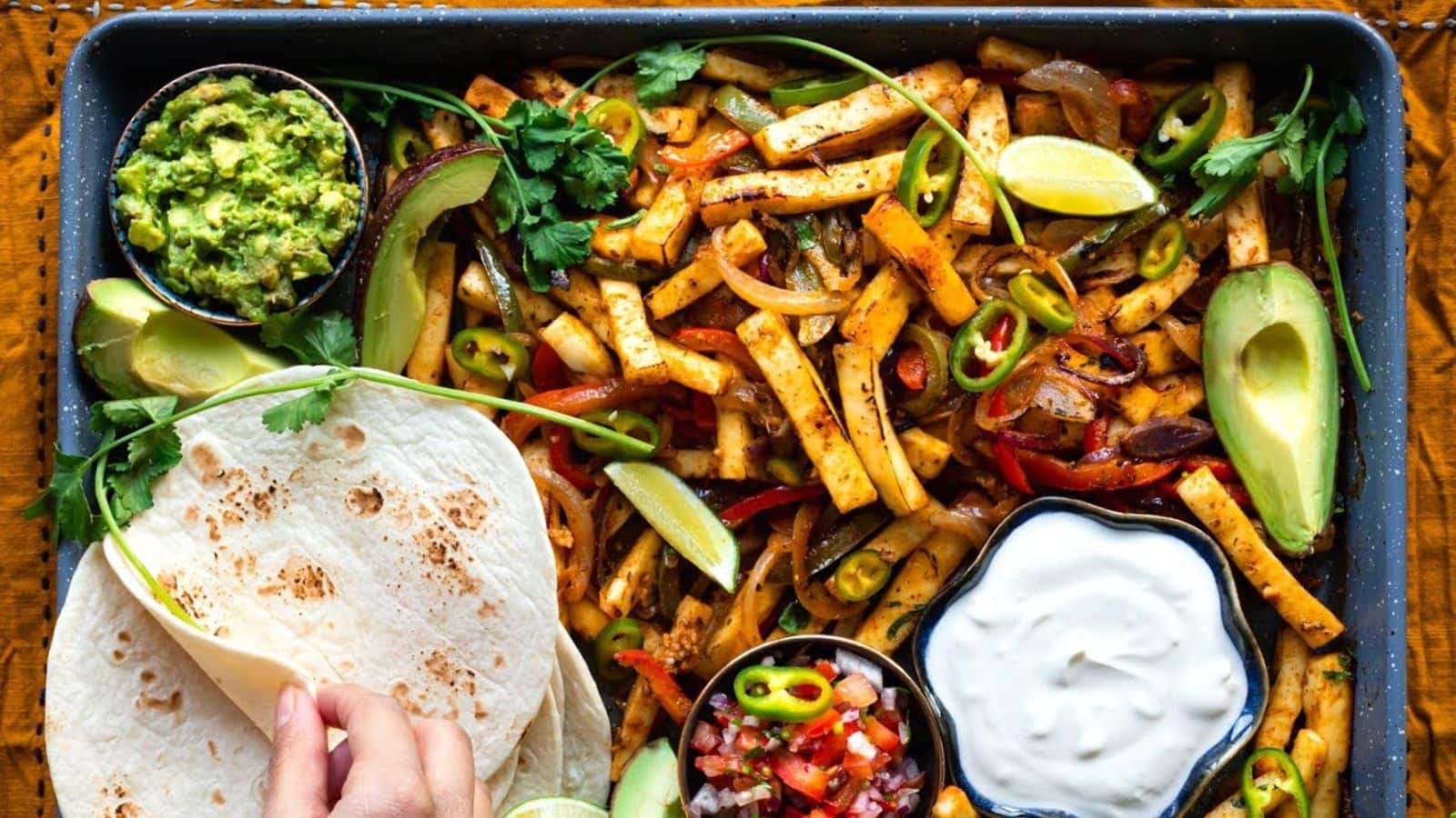 Make Sizzling Mexican tofu fajitas with this recipe