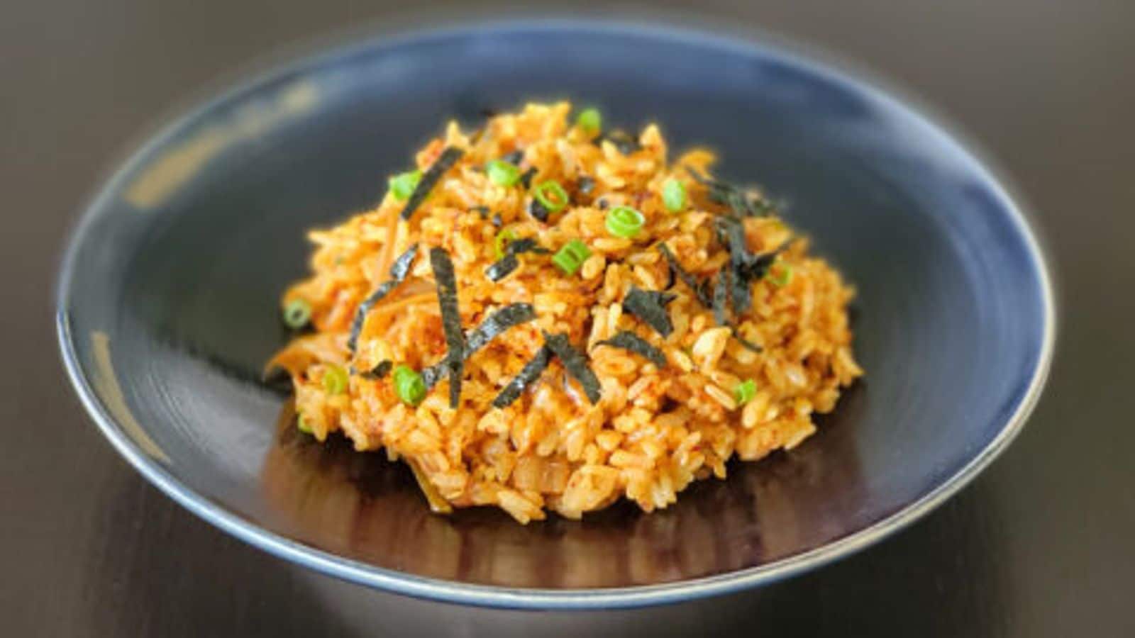 Your guests will love this vegan kimchi fried rice