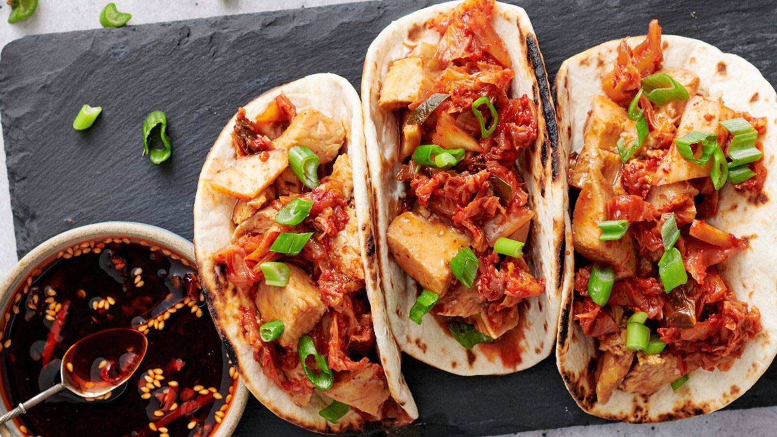 Make this delicious fusion Korean kimchi tacos