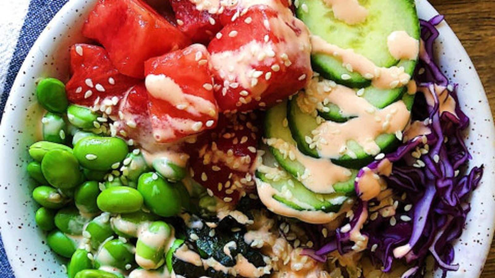Beat the heat with this wholesome watermelon poke bowl recipe