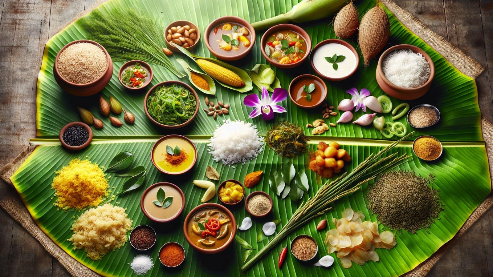Essential Kerala Sadya ingredients