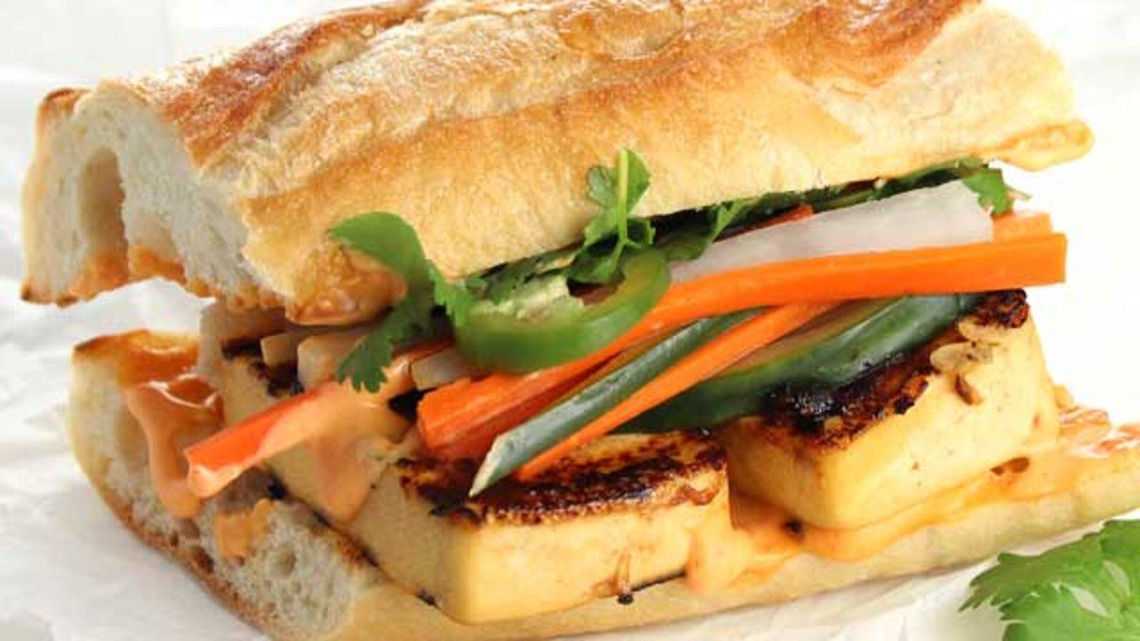 Cook crispy tofu banh mi sandwich with this recipe