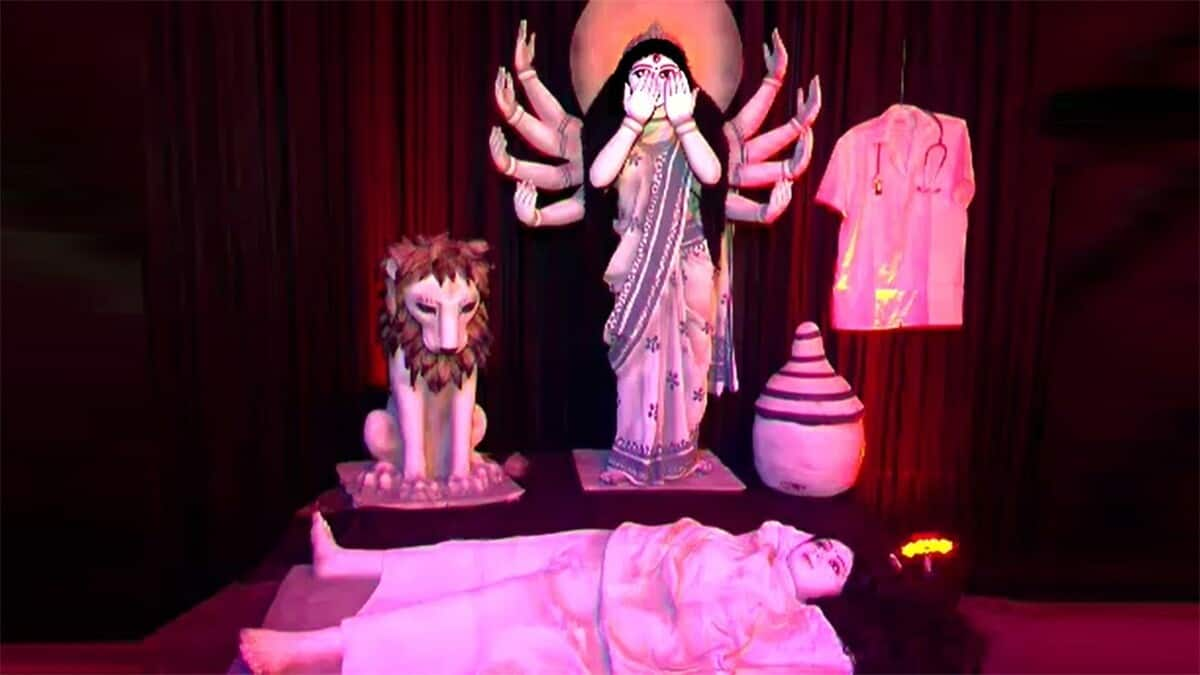 Kolkata: Durga Puja pandal features installation symbolizing RG Kar victim