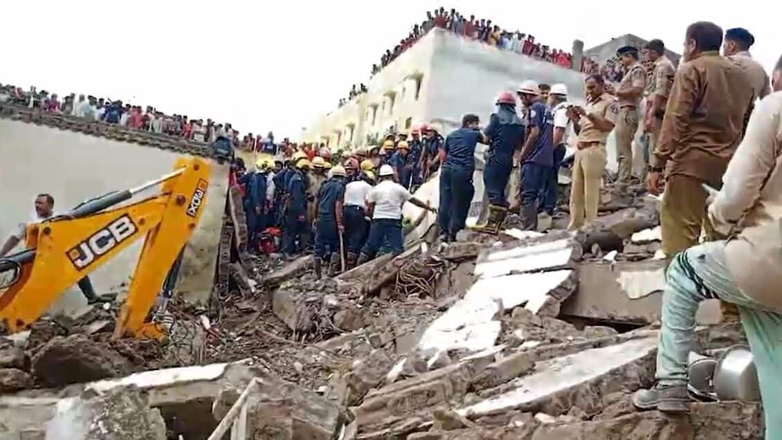 Multi-story building collapses in Surat, several feared trapped 