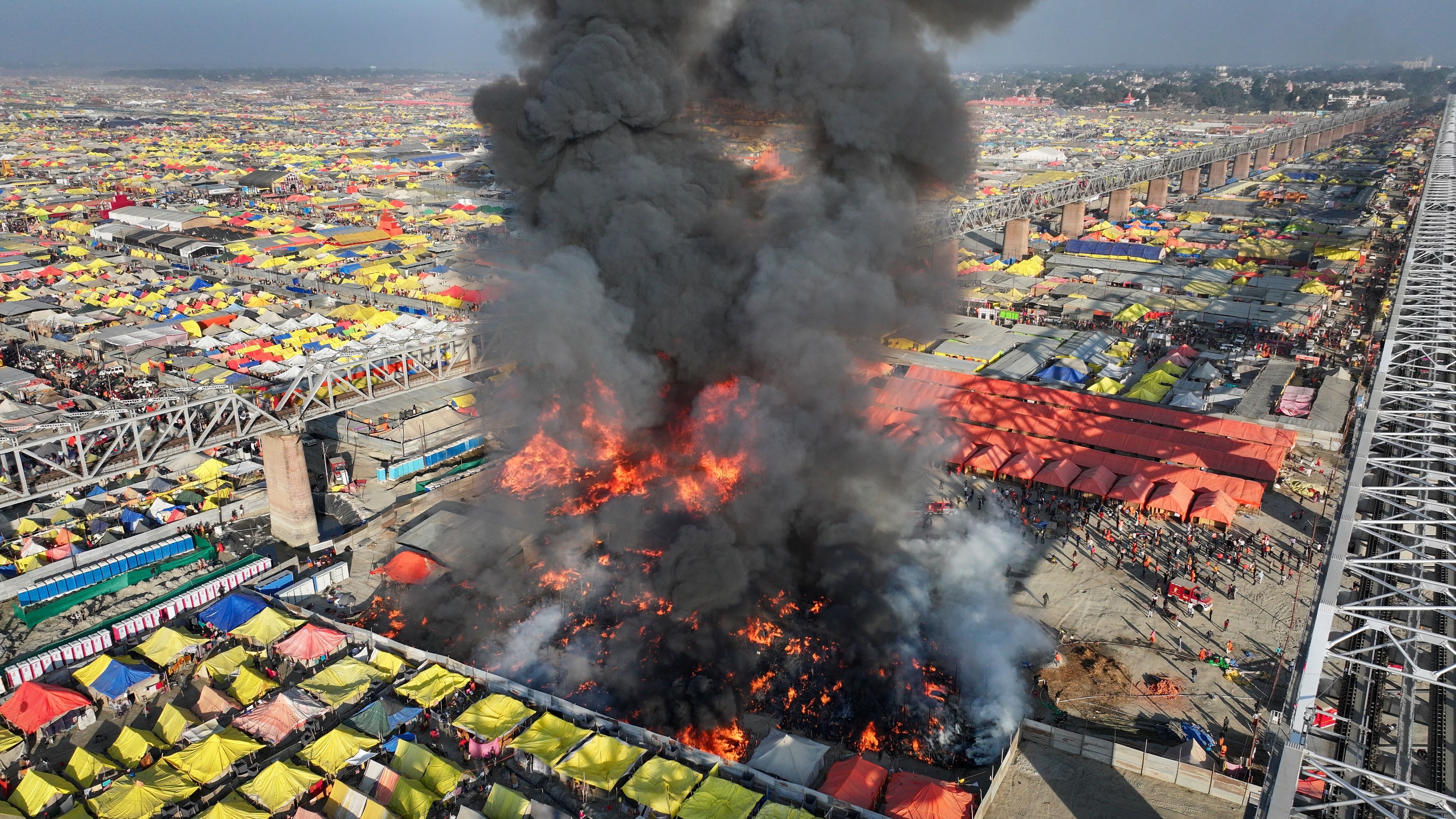 Another fire breaks out at Maha Kumbh Mela 