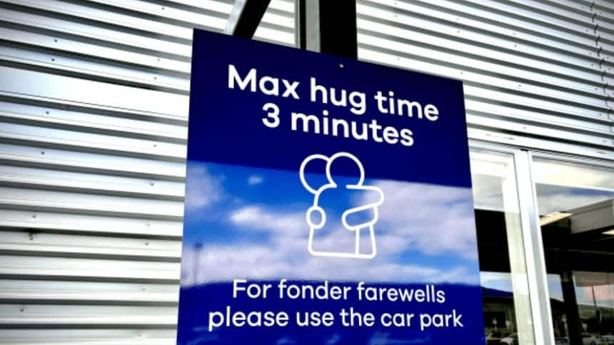 New Zealand airport limits hug time for bizarre reason 