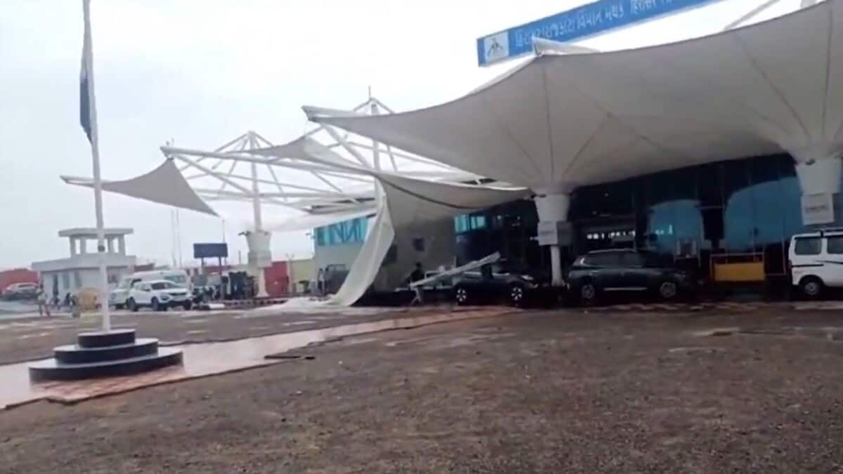 After Delhi, canopy outside Rajkot airport terminal collapses 