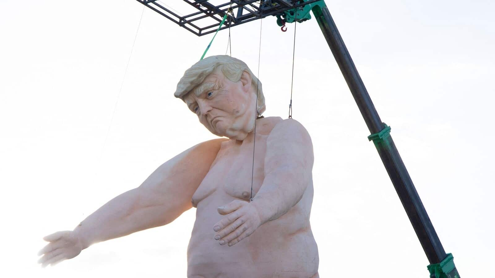 'Crooked and obscene': 43-foot-tall naked Trump statue horrifies Las Vegans  