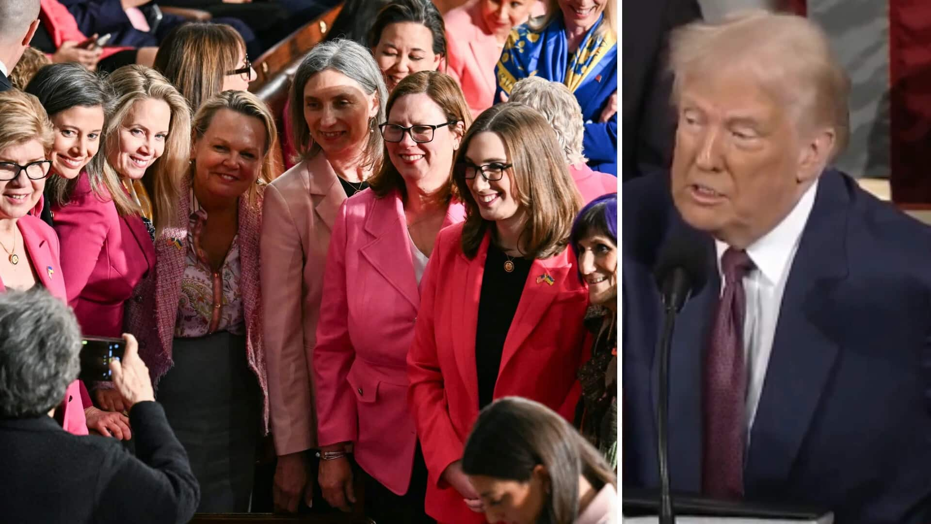 Why Democratic lawmakers wore pink for Trump's first Congress speech