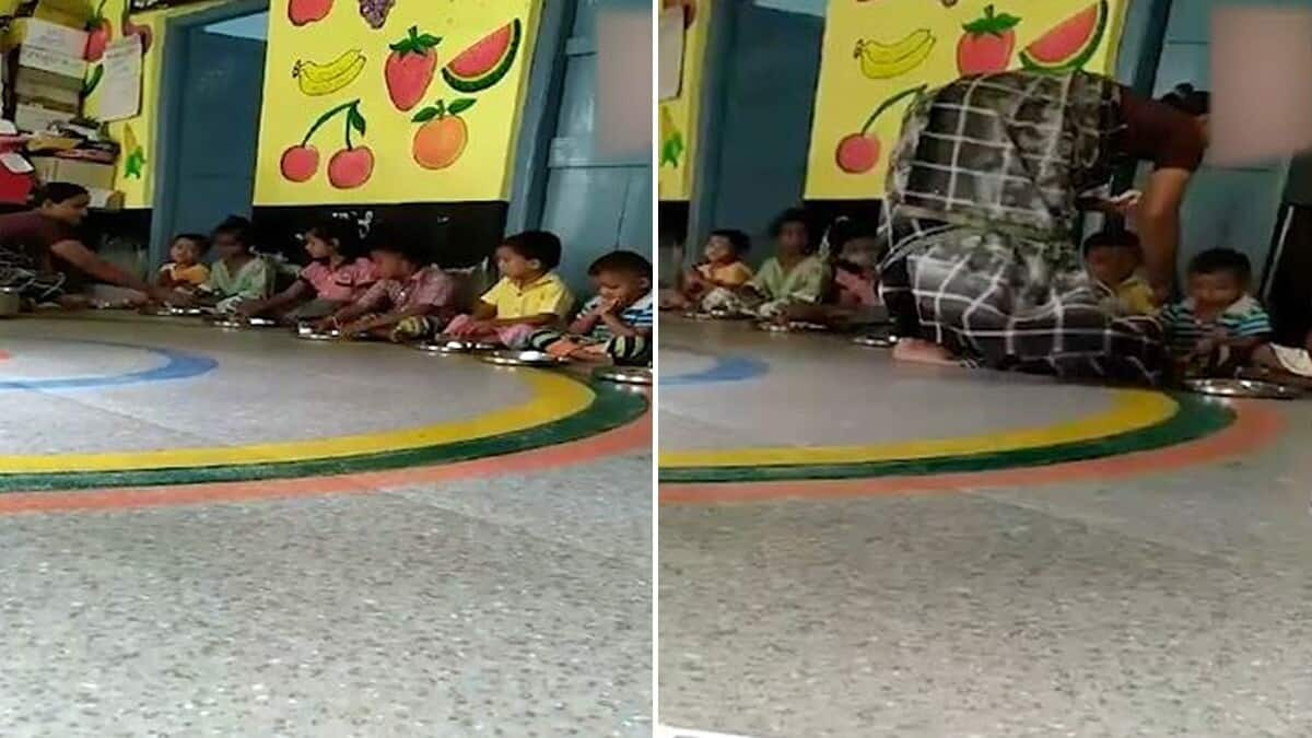 Anganwadi workers serve children eggs, take them back after photo-op 