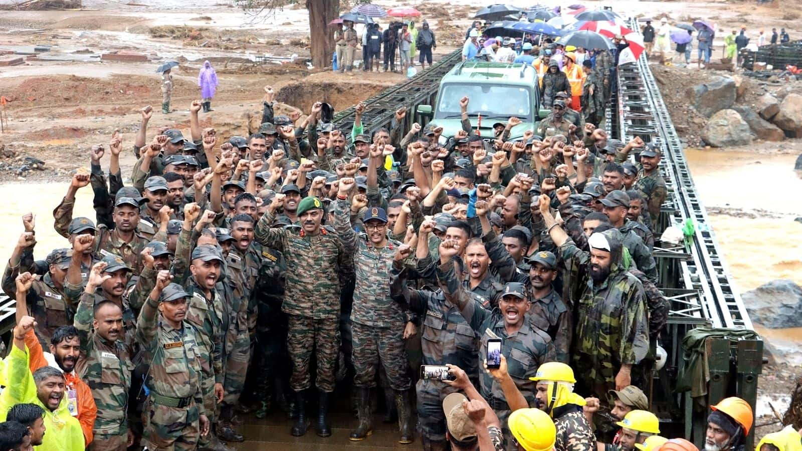 Army builds 190-feet-long bridge within 24 hours for Wayanad rescue 