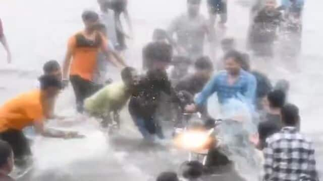 Lucknow woman on bike harassed on flooded road; cops suspended 