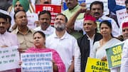 Opposition protest in Parliament complex against Bihar's roll revision  