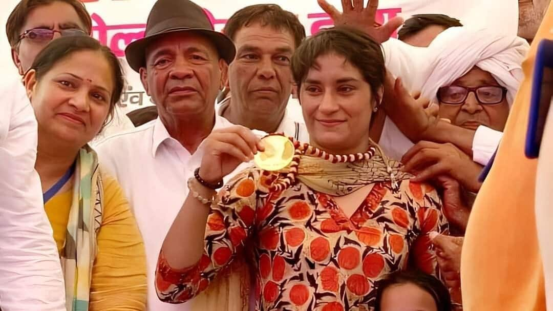 Vinesh Phogat receives gold medal from Haryana panchayat on birthday