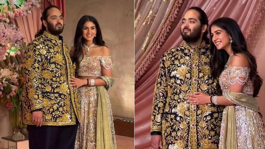 Real gold, Swarovski crystals: Anant-Radhika stun at their sangeet ceremony