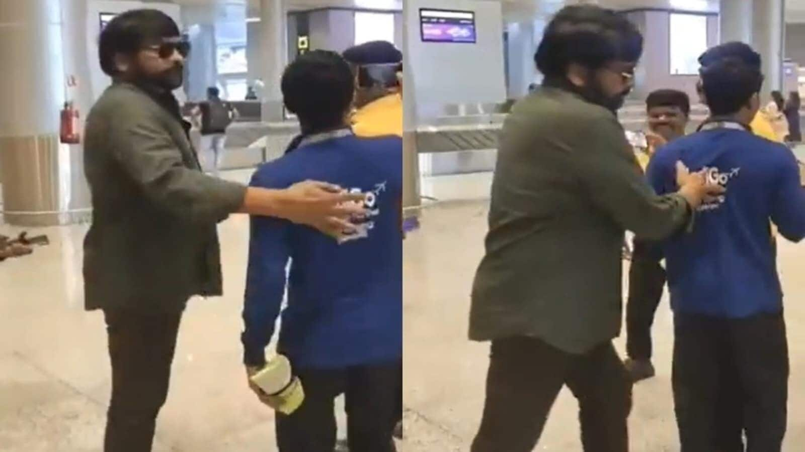 Chiranjeevi faces backlash for pushing IndiGo employee requesting a selfie