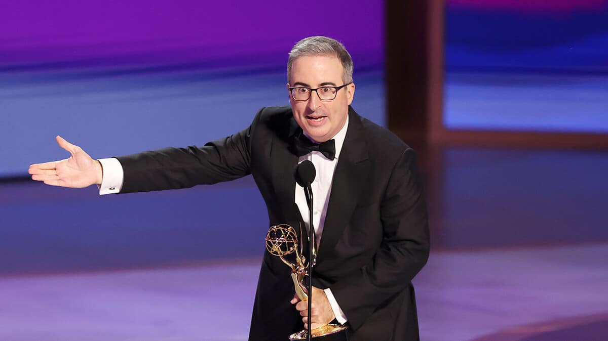 Emmys: John Oliver's emotional dog tribute interrupted by music