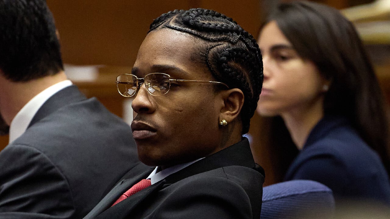 A$AP found not guilty in gun assault trial, hugs Rihanna